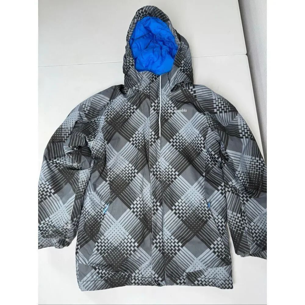 Columbia Boy's Twist Tip Ski Jacket Gray Colorblock Size M 10-12 See Description